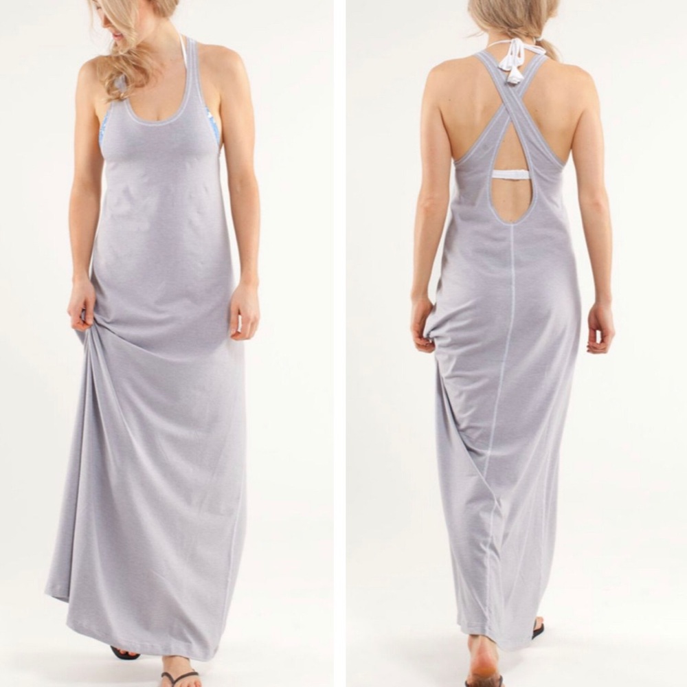 Lululemon Heatwave Maxi Dress Wee Stripe White
